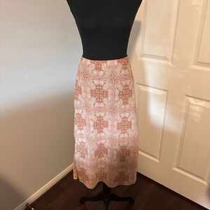 bp Peach and White Tile-Print Maxi Skirt
